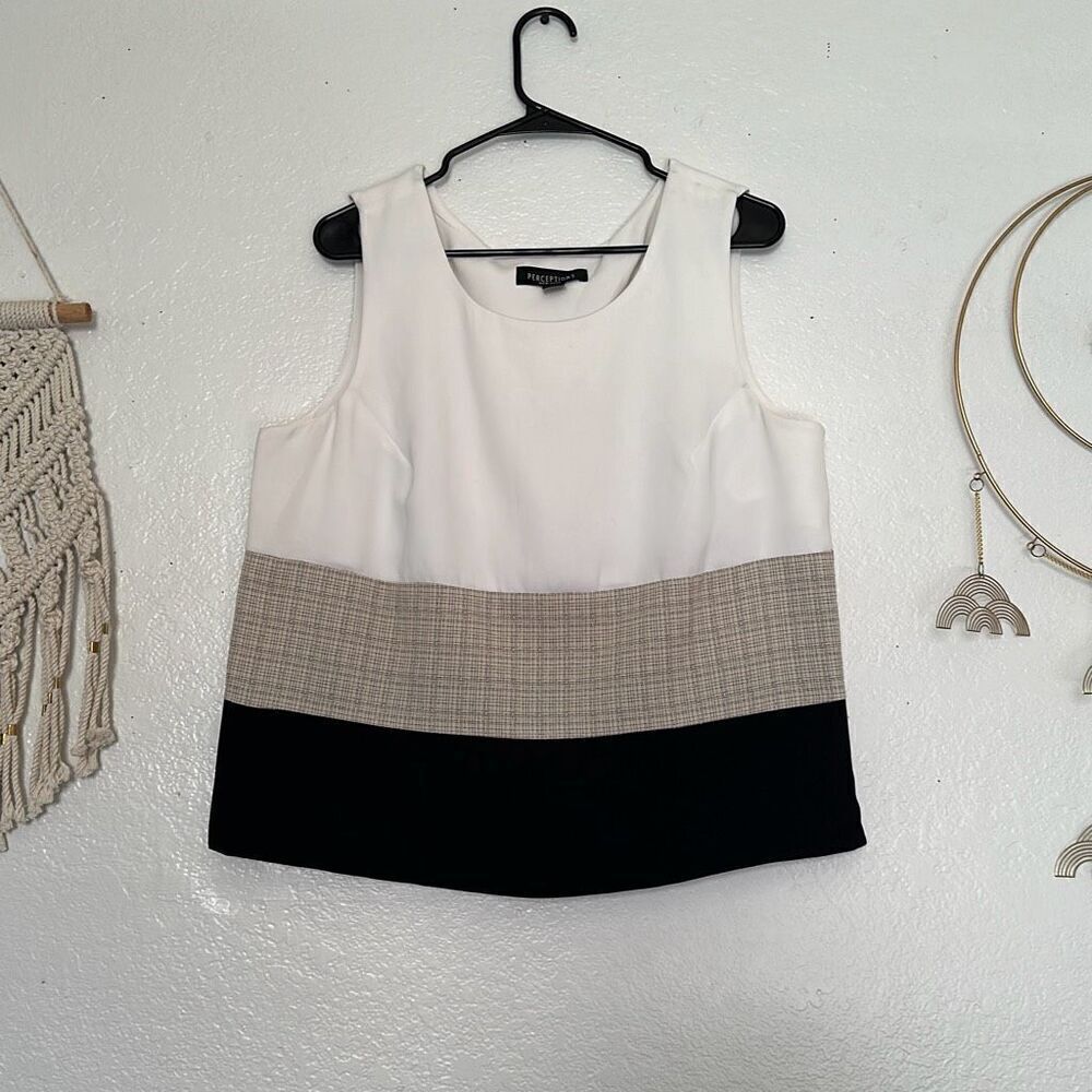 Perceptions New York size 16 black & white blouse
